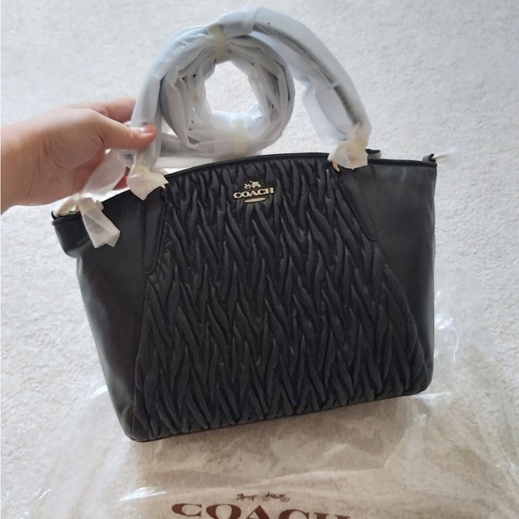 Coach Small Kelsey Satchel Twist Gathered Leather Crossbody Bag